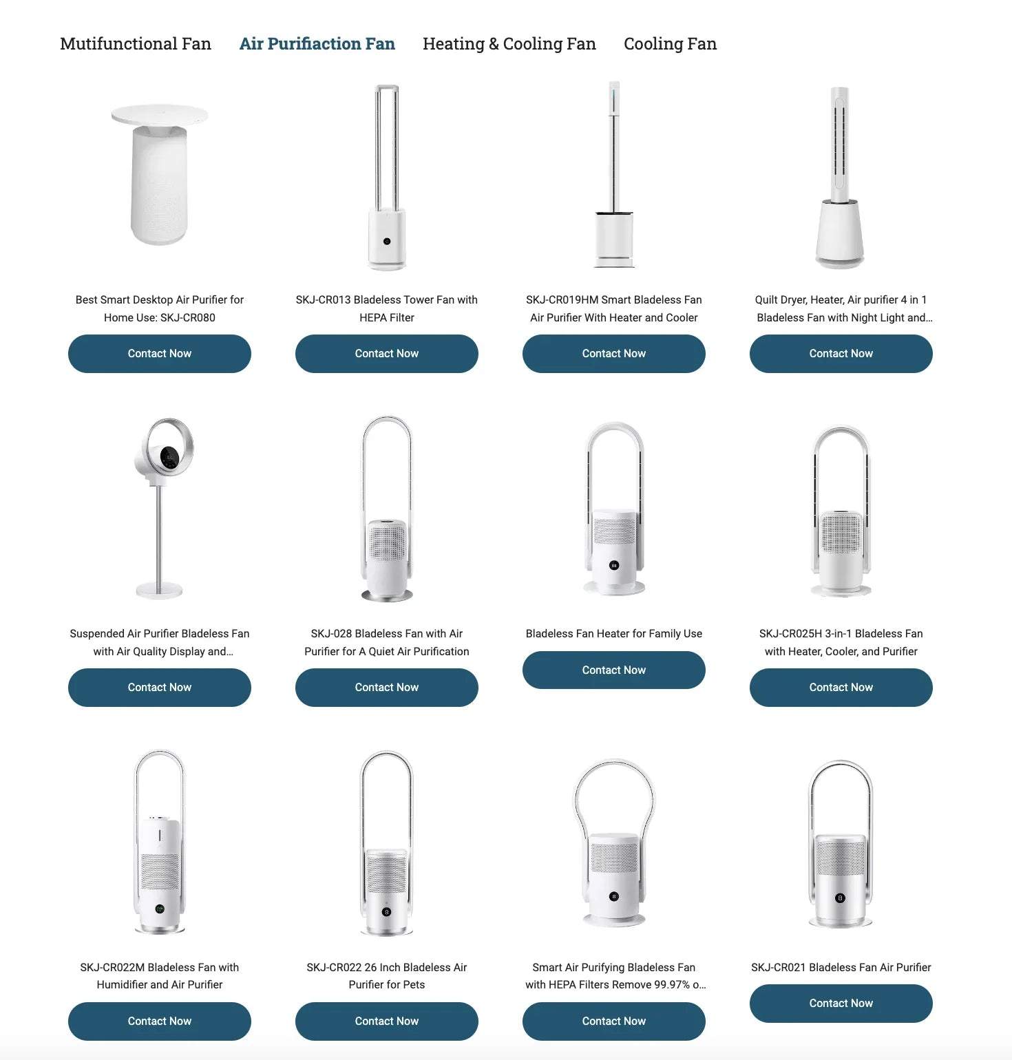 KTX-475539 Tuya Smart Bladeless Fan with H13 HEPA Air Purifier and Sterilisation 기능