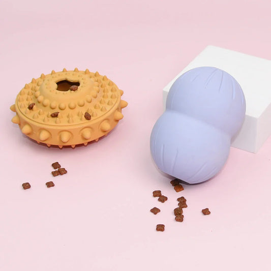 KTX-044435 Tough Natural Rubber Figure Eight Dog Toy – Anxiety Reliever and Treat Dispenser