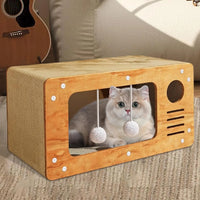 HKM-226387 Spacious Custom Cardboard Kitten Scratcher Board with Lounger and Cat Tree Features
