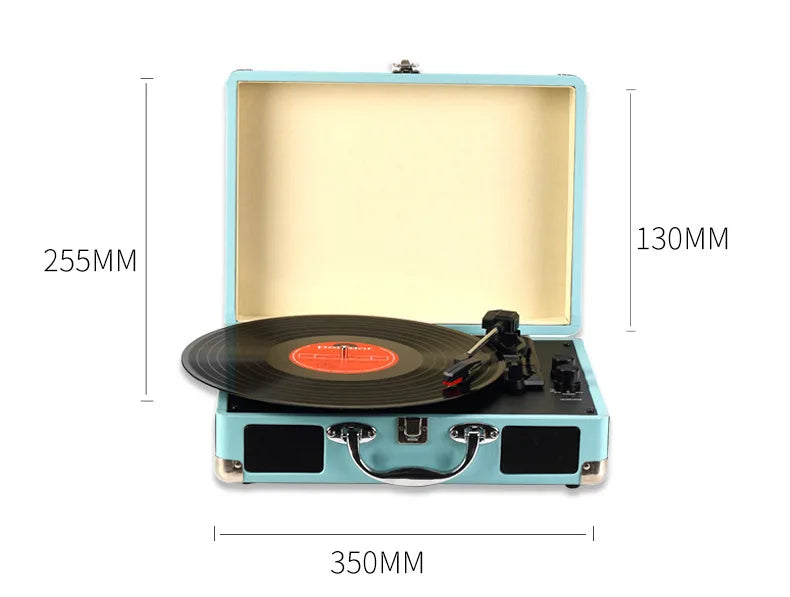 KTX-481107 Portable Retro Vinyl LP Turntable Suitcase with Cassette Player