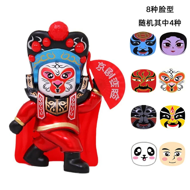 KTX-421459 Peking Opera Face-Changing Doll PVC Model Action Figure for Collectors and Play