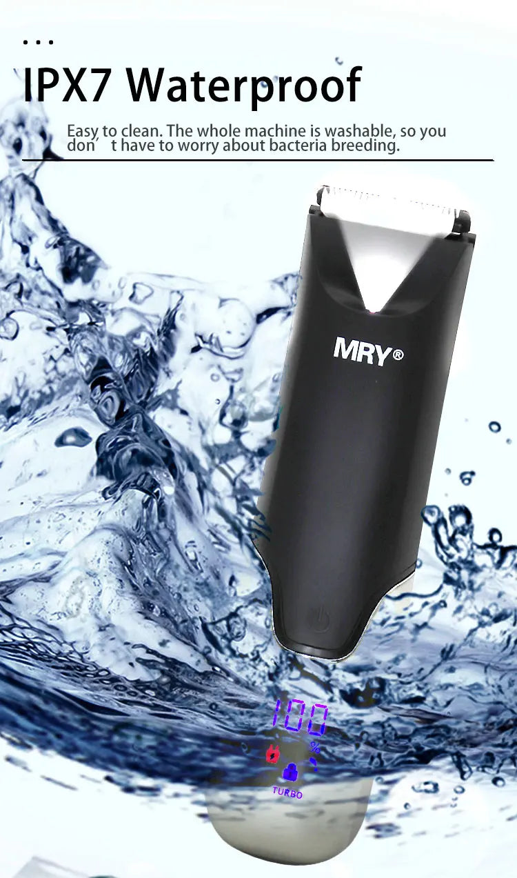 HKM-045395 Custom Logo Waterproof Cordless Trimmer - 3 in 1 Body and Groin Groomer for Men