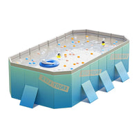 HKM-848339 Large Rectangular Above Ground Swimming Pool for Outdoor Use