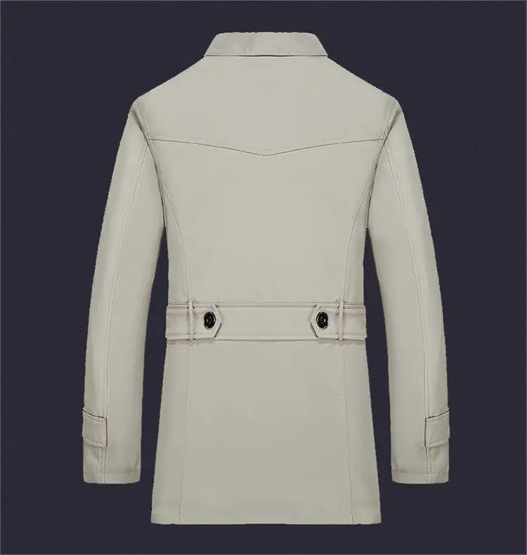 HKM-701971 Men's Coats Trench Coat Wind Breaker Jacket Middle-aged Business Plus Size Men's Jackets Wrinkle Resistant Fashion Man Coat