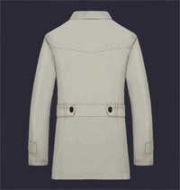 HKM-701971 Men's Coats Trench Coat Wind Breaker Jacket Middle-aged Business Plus Size Men's Jackets Wrinkle Resistant Fashion Man Coat