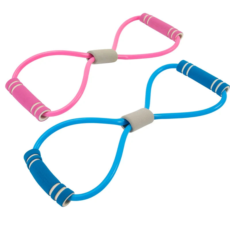 HKM-239251 8 Shape Resistance Band Set with Pilates Ring for Yoga and Fitness Training