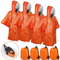 HKM-830227 Waterproof Outdoor Survival Poncho - Lightweight Multisport Rain Gear for Hiking and Emergencies