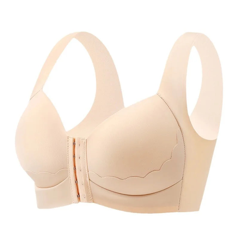HKM-378899 High Quality Plus Size Seamless Bra Front Buckle No Underwire Bra Push up Wire Free Bra for Women