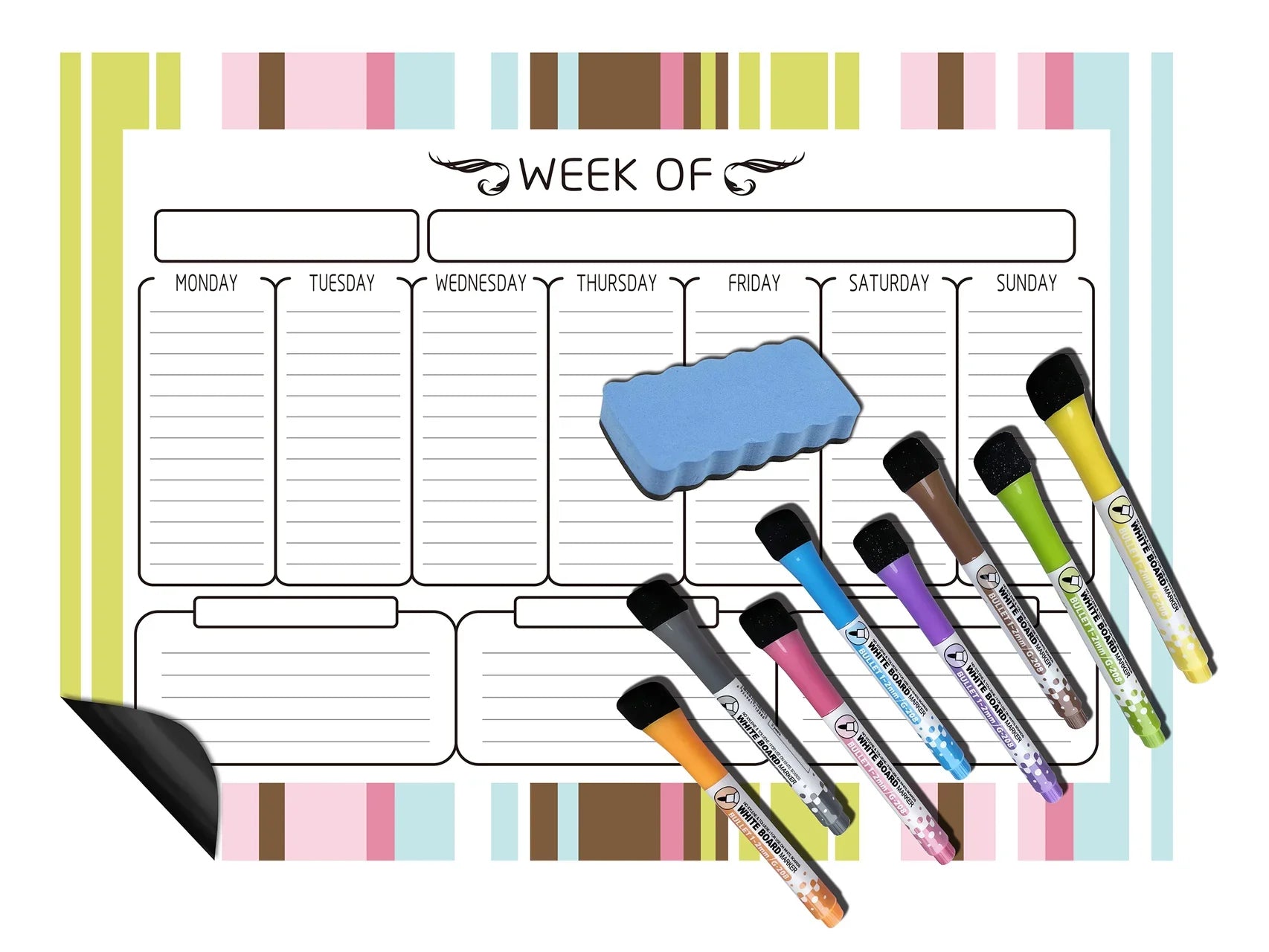 KTX-278035 Magnetic Weekly and Monthly Calendar for Fridge - Organise Your Schedule Effortlessly