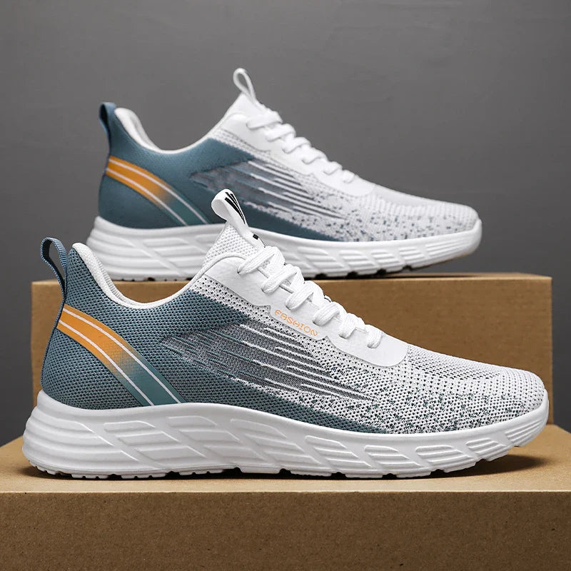 HKM-852307 B-9901 New Fashion Sports Running Shoes Men Sneakers Breathable Walking Style Shoes Comfortable Anti-slip Flying Woven Shoes