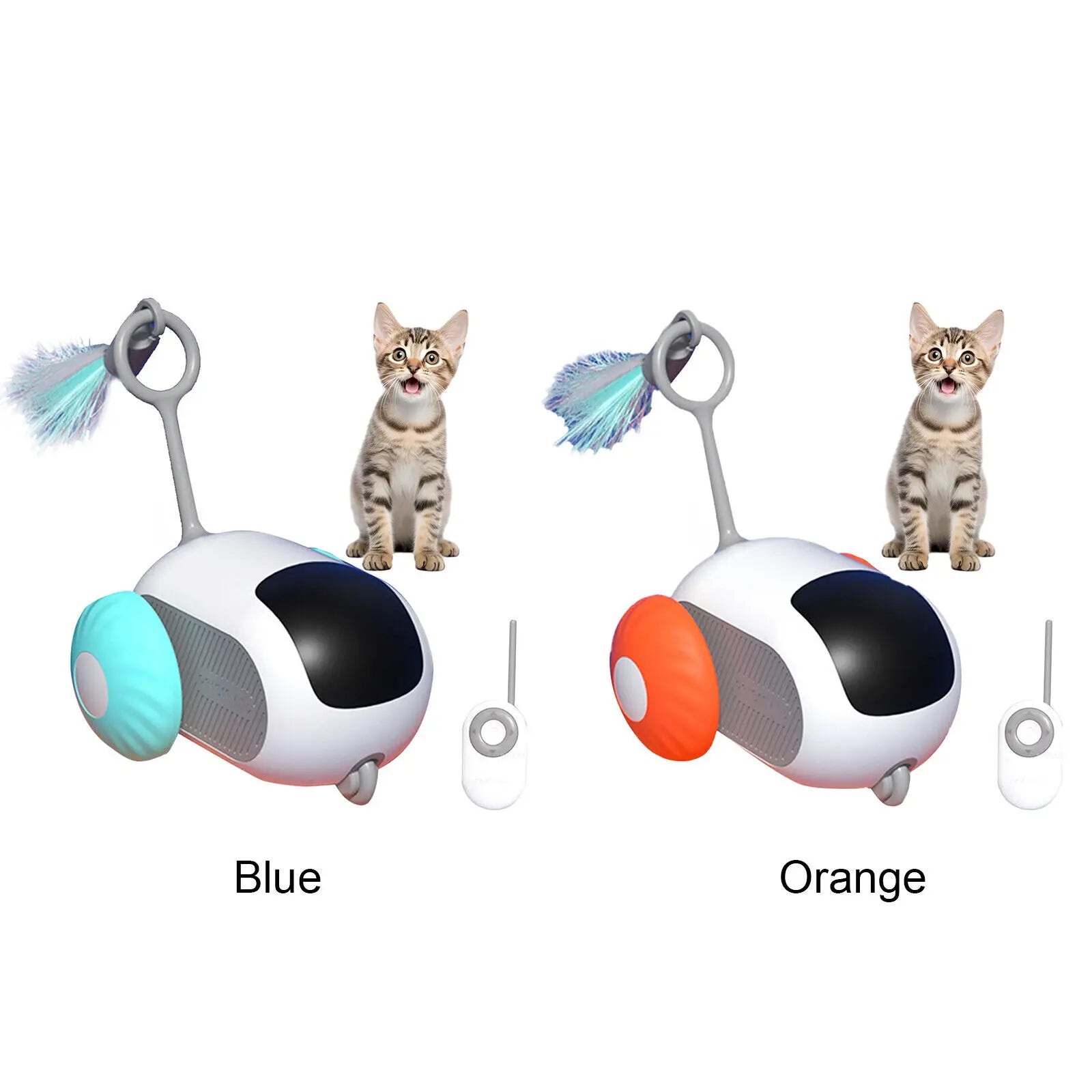 HKM-391379 Interactive Electric Cat Toy with Gravity Roll Feature and Feather Teaser
