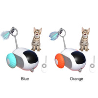 HKM-391379 Interactive Electric Cat Toy with Gravity Roll Feature and Feather Teaser