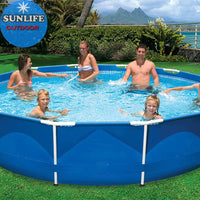 HKM-750035 Large Blue Above Ground Swimming Pool for Families - Durable PVC Material, Easy Assembly, Outdoor Fun