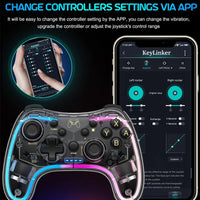 HKM-429651 RGB Wireless Pro Controller for Nintendo Switch, Switch Lite, OLED, Android, iOS, Windows PC