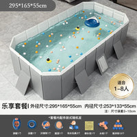 HKM-848339 Large Rectangular Above Ground Swimming Pool for Outdoor Use