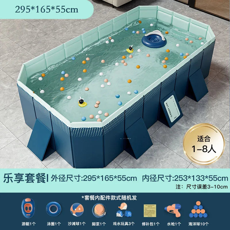 HKM-848339 Large Rectangular Above Ground Swimming Pool for Outdoor Use