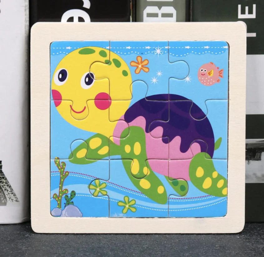 KTX-777619 Wooden Animal Puzzle Toy for Toddlers Age 1-3 - Educational and Interactive Learning Game