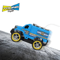 HKM-950739 Blue Remote Control Electric Car 27MHz 4x4 Stunt Vehicle for Kids 1/16 Scale Indoor-Outdoor Use