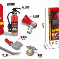 HKM-983507 Firefighter Role Play Toy Set with Backpack, Megaphone, and Fire Extinguisher for Kids