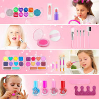 HKM-982355 Washable Kids Makeup Bag Kit with Portable Box for Pretend Play - Perfect Gift for Girls
