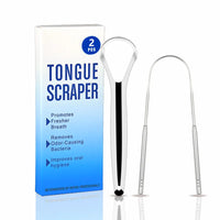 HKM-504147 Stainless Steel U-Shaped Tongue Cleaner Set with Laser Logo - Oral Care Hygiene Kit