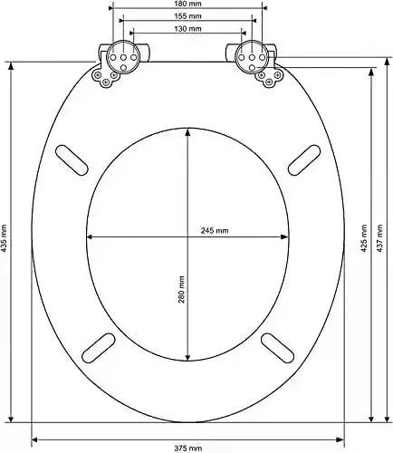 KTX-998675 Durable PP Toilet Seat Cover for Standard Bathroom WCs