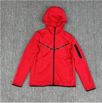 HKM-981075 Men's Plus Size Sports Hoodie Long Sleeved Zippered Jacket Thick Trench Coat for Winter Clothing Men's Coats