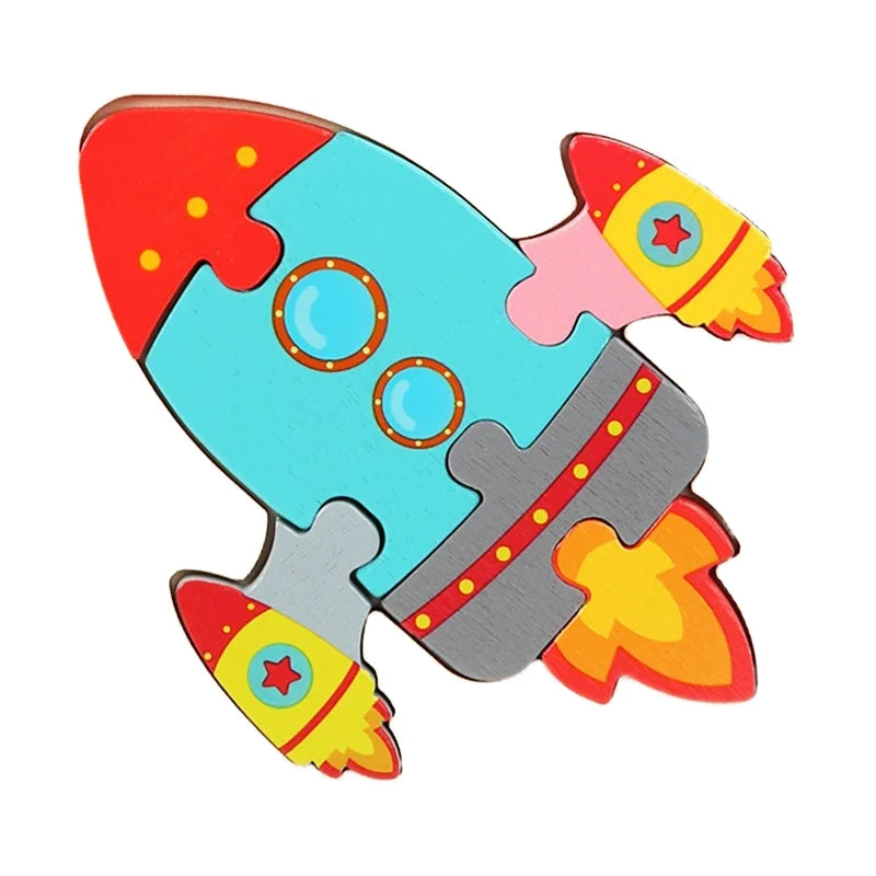 KTX-515475 3D Animal Snap Puzzle Jigsaw Board Toy for Children's Early Learning and Development