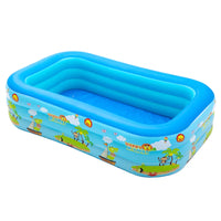 HKM-651731 Inflatable Rectangular Swimming Pool for Kids and Adults, Portable Outdoor Water Fun