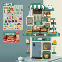 HKM-345107 48-Piece Realistic Kitchen Play Set with Lights and Sounds for Kids Ages 5 and Up