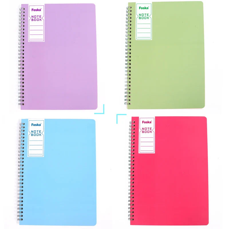 KTX-849747 Foska A5 B5 Spiral Notebook with 60 Sheets - Colourful Loose-leaf Daily Planner for Students and Office Use