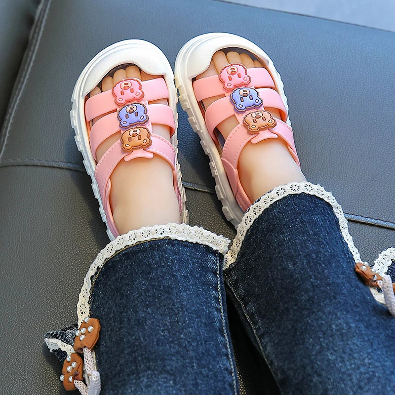 HKM-755155 Comfortable Design New Cute Kids' Sandals Summer Soft Sole Slippers Lightweight Fashion Flat Casual Sandals