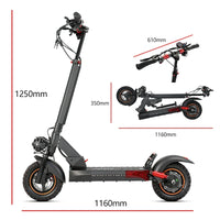 HKM-6520787 Electric Scooter 500W Motor 12 Mile Range With Seat 4-Layer Shock Absorption Foldable App Control Portable Compact