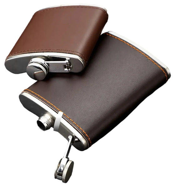 304 Stainless Steel 7ozip Black Flange Custom Mountain Is Calling Hip Flask Mini Hip Flask Leather Hip Flask
