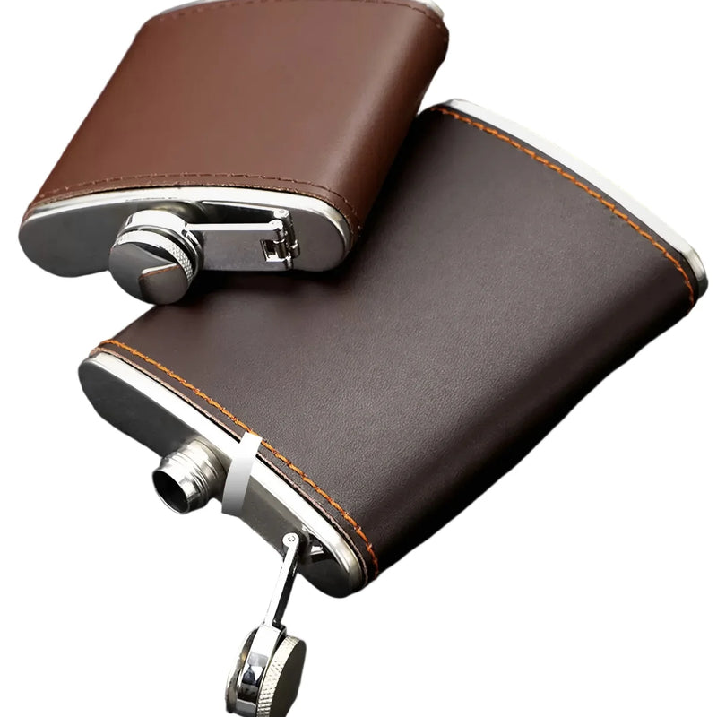 304 Stainless Steel 7ozip Black Flange Custom Mountain Is Calling Hip Flask Mini Hip Flask Leather Hip Flask