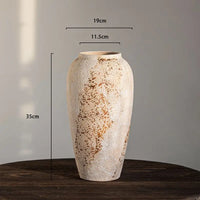 Large Ceramic Vase Set of 3 Flower Pot Brown Vintage Porcelain Table Vases Homestay Rural Country Centerpiece Rustic Flower Vase