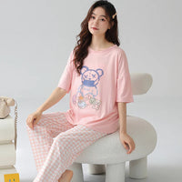 HKM-804883 2024 New Design Women'S Pajamas Are Comfortable and Two Sets of Pajamas Ladies Sweet Cute Cartoon Home Wear