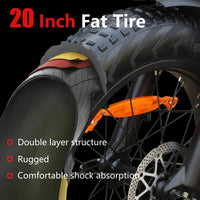 Portable All-Terrain Fat Tire E-Bike 750W 48V 13Ah 37 Mile Range 20-Inch Tires - view 5 of 10