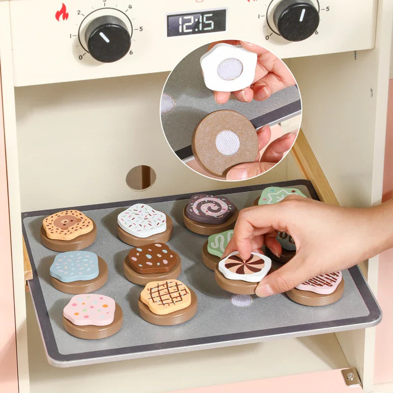 KTX-748307 Wooden Pretend Play Kitchen Set with Accessories for Toddlers