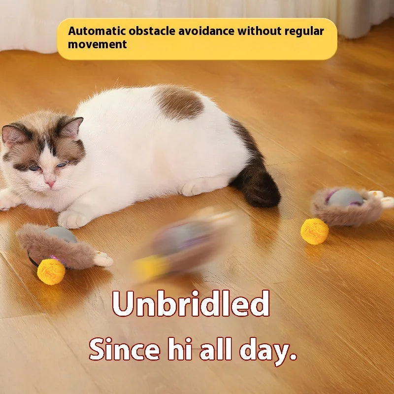 HKM-095315 Interactive Electric Rolling Ball Toy for Cats - Durable Plastic and Silicone Design