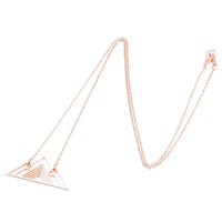 HKM-740499 Stainless Steel Custom Personalized Trendy Art Triangle Necklace Mountain Charm Geometric Necklaces