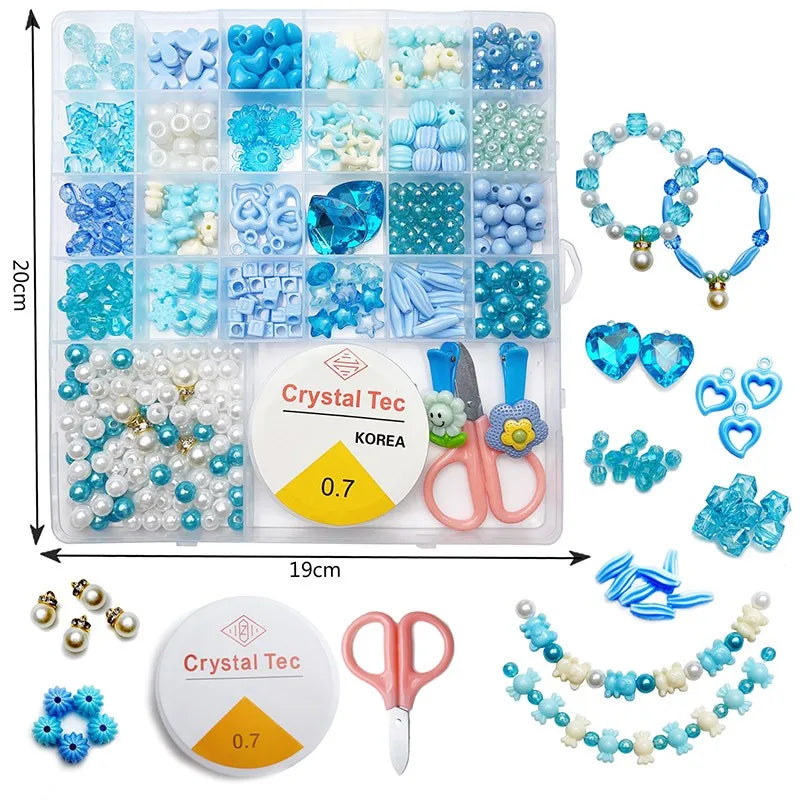HKM-754131 DIY Jewelry Making Kit with Mixed Clay and Letter Beads for Creative Projects