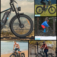 US Free Shipping YVY 26 Inch E Bike 48V 23Ah Fat Tire Dual Motor Electric Dirt Mountain Bike Electric Moped Bicycle for Adults