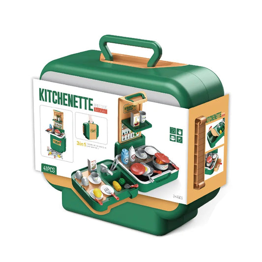 KTX-047891 Kids 3 in 1 Kitchen Tableware Toy Cooking Set for Pretend Play - Ages 2 to 7, ABS Plastic