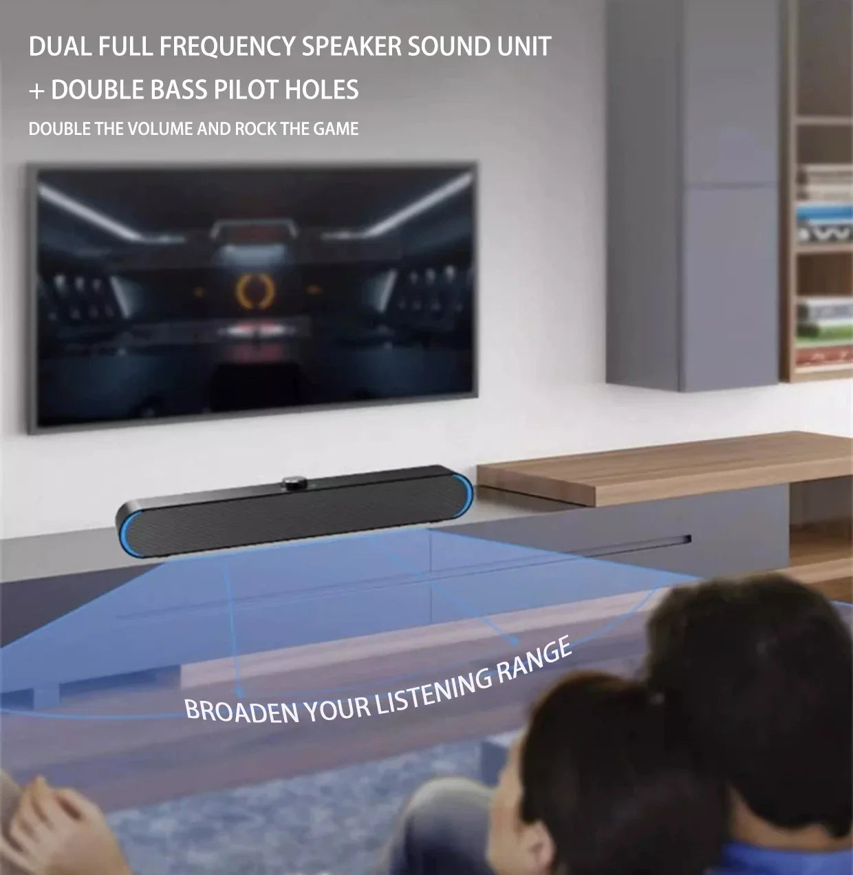 KTX-205459 Wireless Home Theatre Sound Bar with Mini LED Lighting and Bluetooth Connectivity