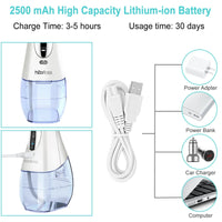 HKM-716563 Portable Wireless Water Flosser, IPX7 Waterproof Rechargeable Dental Device for Effective Oral Care