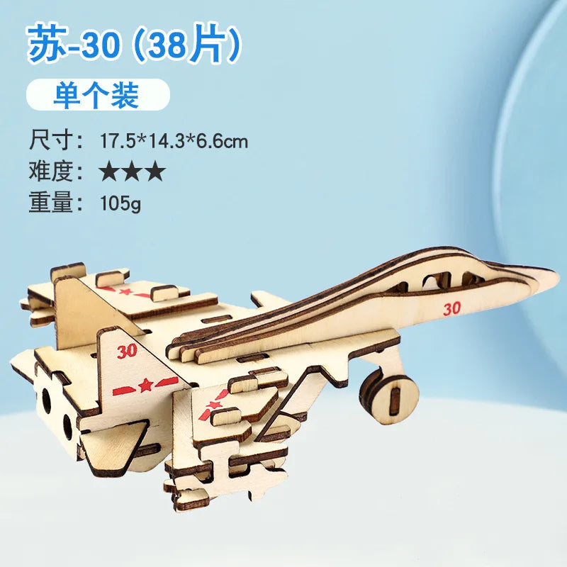 KTX-925651 3D Wooden Puzzle Kit for Kids - Eco-Friendly DIY Educational Toy in Cartoon Style