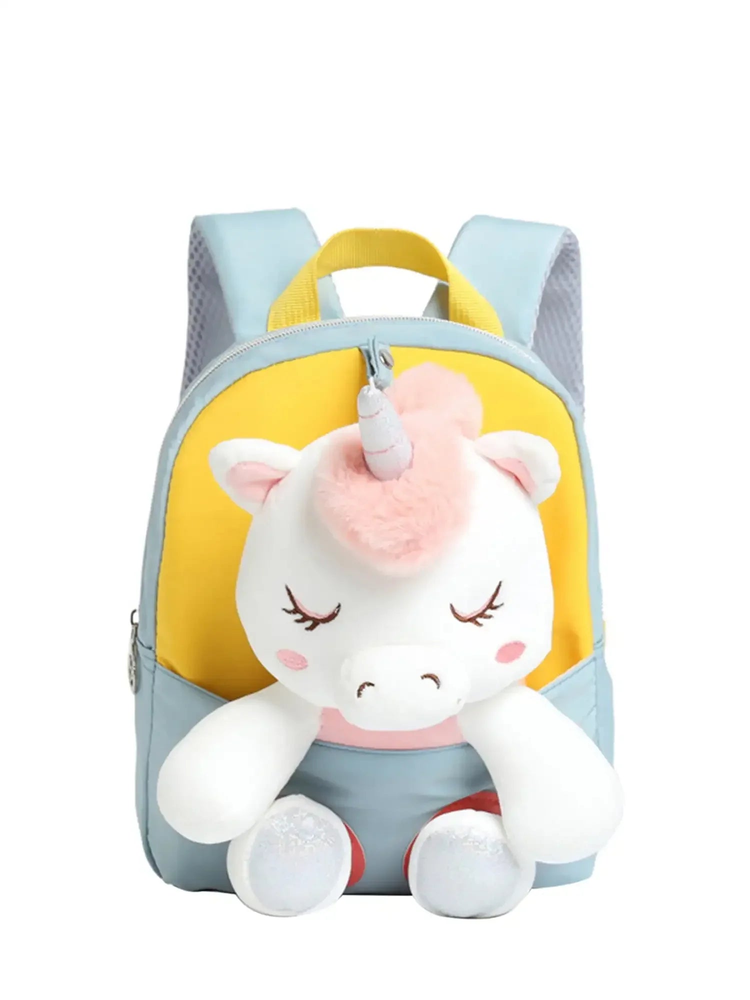 KTX-358547 Lightweight Toddler Backpack for Girls - Ideal Preschool School Bag with Stuffed Toy Features