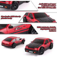 HKM-395987 1:24 Scale High Speed 4WD Drift Racing Toy Car with LED Lights and Remote Control - Kid-Friendly Design