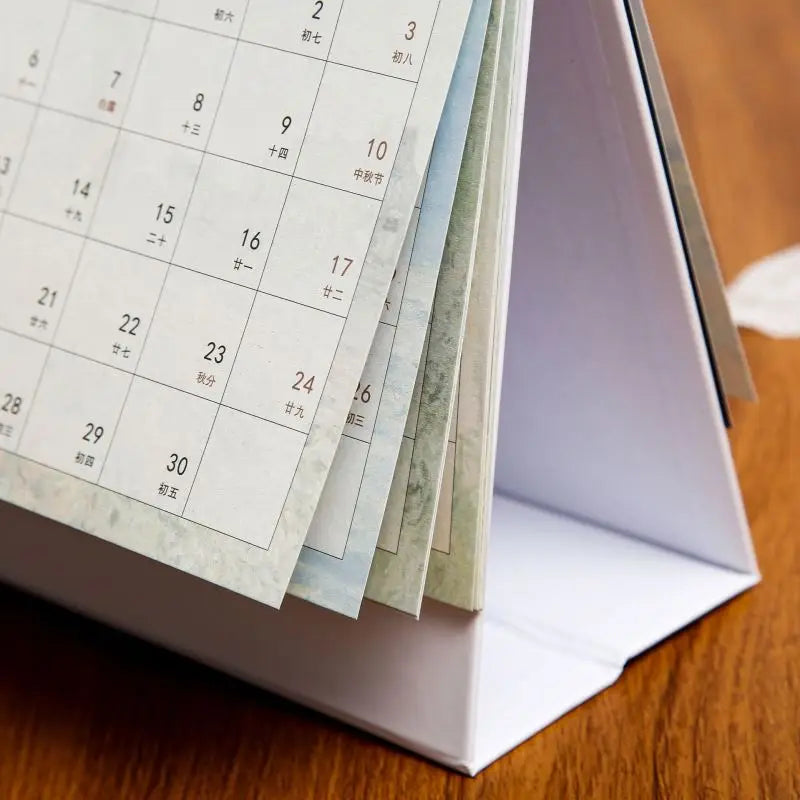 KTX-082579 Customisable Monthly Desk Calendar Planner with Various Binding Options and Finishing Touches